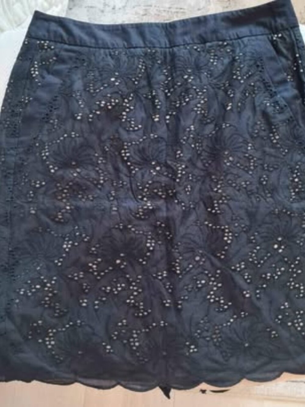 LOFT Black Eyelet Pencil Skirt - 0 Petite (New)